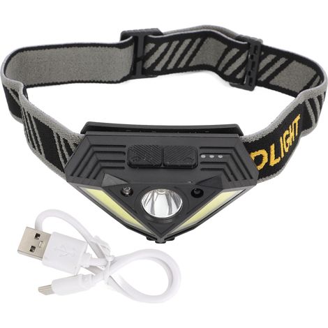 Frontale LED XPG COB 600LM – Sensore IR, Ricarica USB-C, Impermeabile IPX4 – ABS Leggero – Design Ergonomico – Ideale per Campeggio e Pesca (1/5)