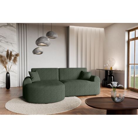 Divano letto angolare sinistro con vano contenitore ARTE PREMIUM in verde bottiglia del produttore (1/5)