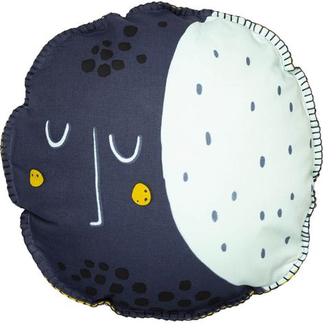 LUNEA - Coussin Déhoussable Ø40cm Motifs Lune et Soleil (1/3)