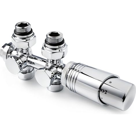 Kit Multibloc Vannes Thermostatiques Chrome Radiateur (1/5)