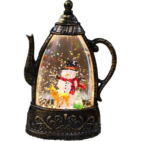 Veilleuse LED de Style Théière Rétro - Décoration Noël Populaire, Lampe Lumineuse pour Enfants, Cadeau Idéal A
