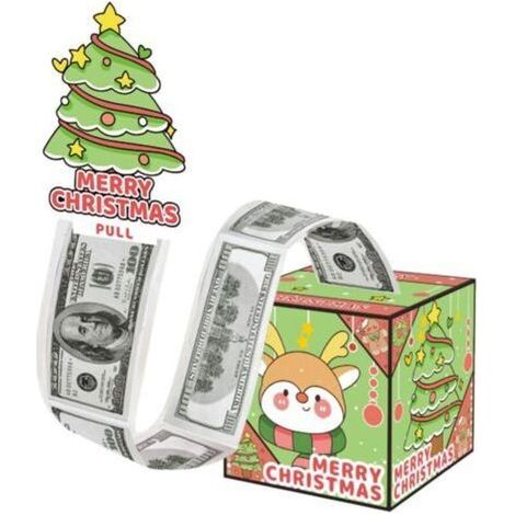 Geldziehbox mit Plastikfolie (Weihnachtsmotiv): Rentier, Weihnachtsbaum, Überraschungsgeschenk (1/5)