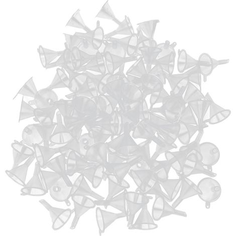 100 mini entonnoirs transparents en plastique - outils de remplissage pour flacons cosmétiques, parfums et liquides (1/5)
