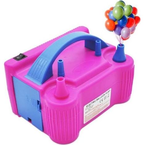 Ballon à air électrique, pompe de gonflage portable à double buse haute puissance (AC220-240 V 600 W) pour fêtes, mariages, anniversaires, événements et décorations de vacances, rose (1/5)