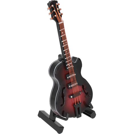 Modèle de guitare miniature, objet de décoration raffiné sur le thème de l'instrument de musique, ornement fait main pour la décoration de la maison et du bureau. (1/5)