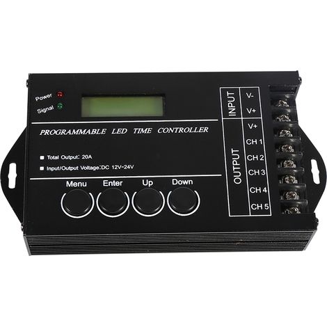 Programmierbarer LED-Zeitschalter (12/24 V, 20 A) mit 5 Kanälen, Farbeinstellung, CD und USB-Kabel (12/24 V, 20 A) (1/5)