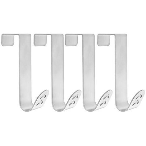 Set of 4 stainless steel over the door hooks for hanging towels in furniture drawers (1/5)