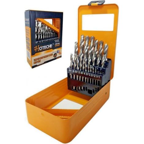 Set 19 punte per trapano HSS elicoidali ferro misure da 1 a 10mm Art. 501002
