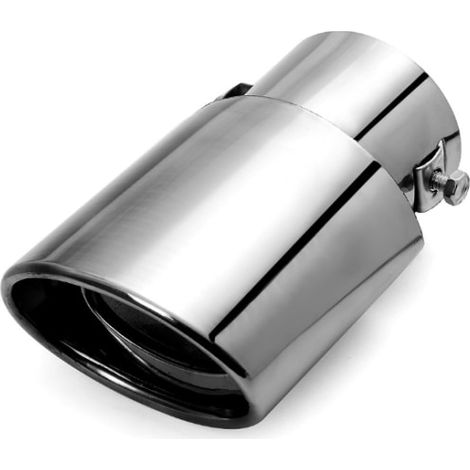 Tuyau d'échappement chromé double sortie pour voiture, silencieux sport universel, embout de pot catalytique, modification de système d'échappement, accessoire auto, finition argent, adaptable. (1/4)