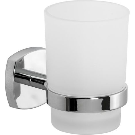 Metaform - Porta spazzolini da parete Cromo in Acciaio cromato e vetro Mod. Starter