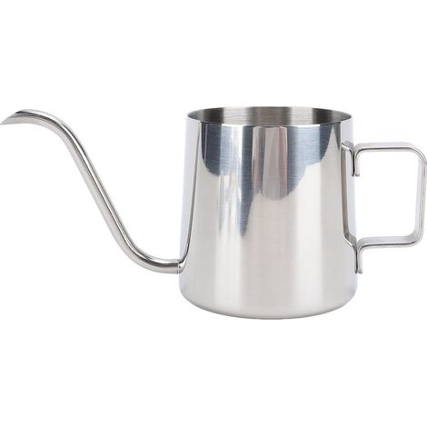Bouilloire en acier inoxydable 304 avec bec verseur en col de cygne, idéale pour cafetière, théière, camping et voyages en plein air, avec poignée confortable, 350 ml. (1/5)