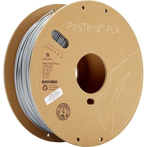 Polymaker 70824 PolyTerra PLA Filamento per stampante 3D Plastica PLA contenuto di plastica ridotto 1.75 mm 1000 g Grig (1/5)
