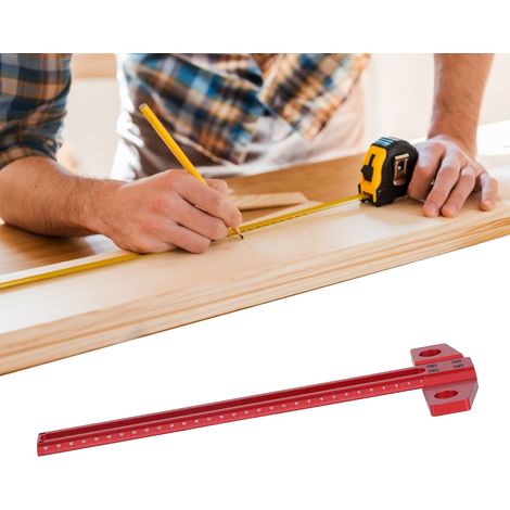 T-Nut-Lineal aus Aluminiumlegierung der Serie TS mit Lochmarkierungen, Anreißwerkzeug für die Holzbearbeitung, 300 mm (1/5)