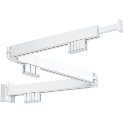 Stendibiancheria estensibile da parete, girevole a 360°, per balcone, lavanderia, bagno, camera da letto (bianco, triplo)
