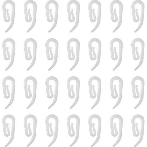 Crochets pour rideaux, 100 pièces en plastique blanc, crochets pour tringle à rideaux, crochets à pince pour rideaux de fenêtre, de porte et de douche. (1/5)