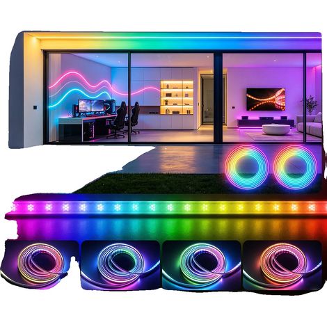 Tira de LED, sincronización musical, diseño flexible, 20 m, enchufe europeo de 220 V-240 V. (1/2)