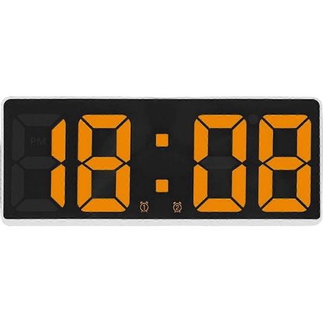 Réveil à grands chiffres avec affichage LED de la date, idéal pour les personnes âgées à domicile.-Orange (1/5)