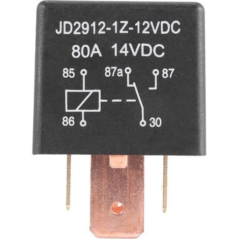 Relé eléctrico DIY de 80 A, 12 V CC, 5 pines para coche, camión o vehículo. (1/4)