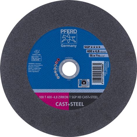 PFERD TOOLS Stationäre Trennscheibe T 400x4,8x40mm "sehr hart" HD CAST+STEEL für Guss/Stahl 100m/s 10 Stk (1/5)