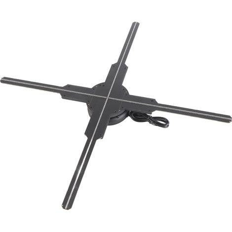 Ventilateur holographique 3D 45 cm à 4 pales avec projecteur holographique 3D, affichage publicitaire vidéo, 512 LED et carte mémoire 8 Go pour bars et fêtes. (1/5)