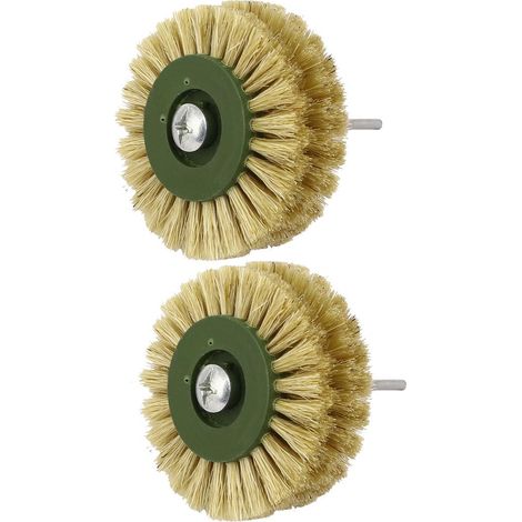 60mm Dia Kopf 3mm Schaft 2 Tiers Borsten Rad Pinsel Schmuck Polierwerkzeug Stücke (1/3)