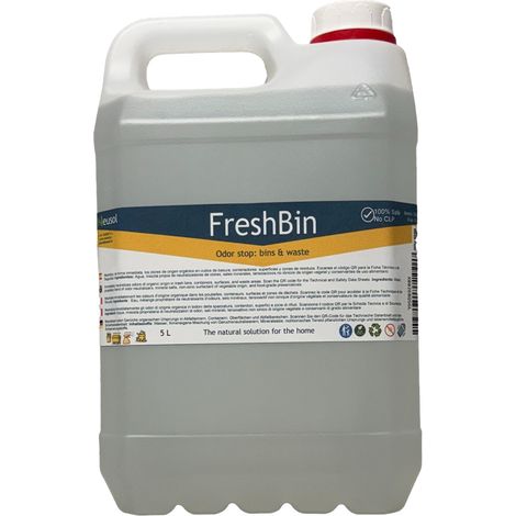 Neusol FreshBin – Neutralizador de olores para cubos, contenedores y zonas de residuos  Elimina olores orgánicos, de pescado y restos de comida  Frescor cítrico  Fórmula segura sin CLP 5L