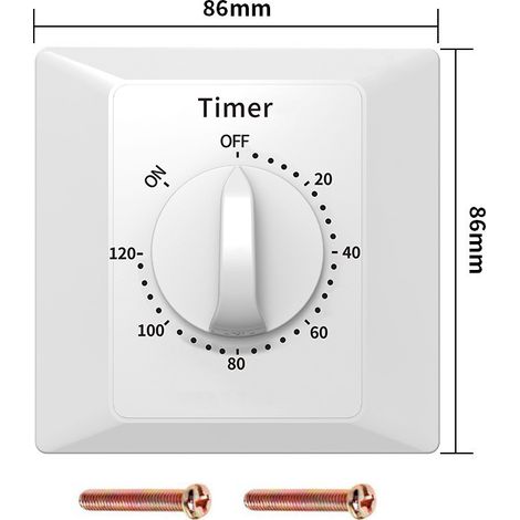 Interrupteur minuterie électronique 220V – Compte à rebours 120 min – Puissance 2000W – Courant max 10A – Panneau 86 universel - 120min (1/4)