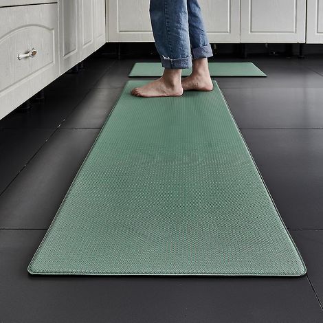 Tapis de cuisine antidérapant imperméable, moquette de sol épaisse anti-fatigue, revêtement confortable à mémoire de forme, tapis de protection pour zone de préparation, usage domestique, lot unique. (1/3)