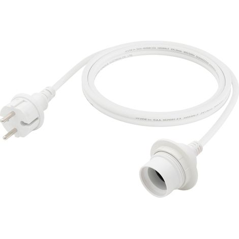 Douille de lampe étanche E27 avec câble extérieur 2,5 m Blanc (1/5)
