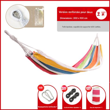 Hamac de camping en toile pour l'extérieur - Pliable et portable - Disponible en plusieurs tailles et couleurs