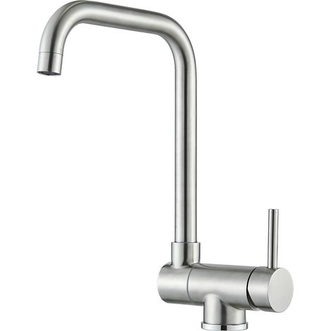 Mitigeur Cuisine Rabattable, Robinet Cuisine Pliable Pivotant à 360° Pour, Robinet Cuisine Pliable Pour Fenêtre, Mitigeur Evier Cuisine En Acier Inoxydable 304 Brossé (Brossé) (1/5)