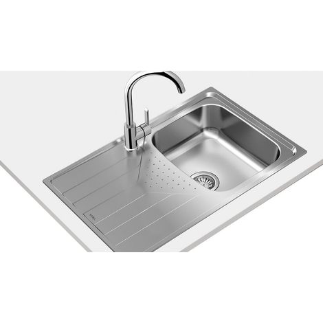 Fregadero Encastrado Acero inoxidable Rectangular 1 Senos TEKA 45