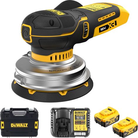 Ponceuse excentrique sans fil DEWALT DCW211P2, 125 mm, 18 V, 2 batteries de 5,0 Ah et chargeur dans un coffret TSTAK
