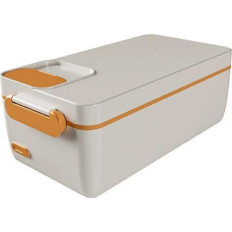 Tragbare, kabellose, beheizbare Lunchbox, herausnehmbarer Edelstahlbehälter, ideal für Reisen (weiß). (1/5)