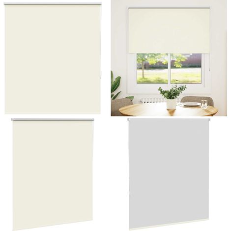 vidaXL Store enrouleur occultant blanc cassé 130x150 cm largeur tissu (1/5)