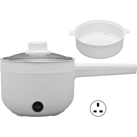 1.8 L Cuiseur Électrique 600W, Double Couche, Poêle Multifonction avec Longue Poignée et Adaptateur Secteur, Prise Royaume-Uni 220V (1/5)