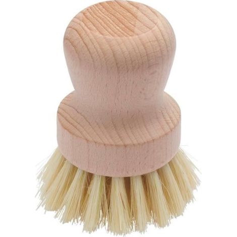 Brosse Vaisselle et Légumes en Bois Format Boule pour Une Prise Facilitée dans la Paume de la Main (1/2)