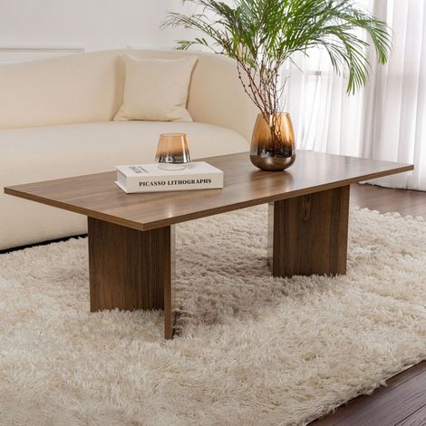 Mesa de Centro Turate, Forma Rectangular, Tapa de Madera Nobilitada, Color Marrón Avellana, 119x60x40h cm Marrón Nogal (1/5)