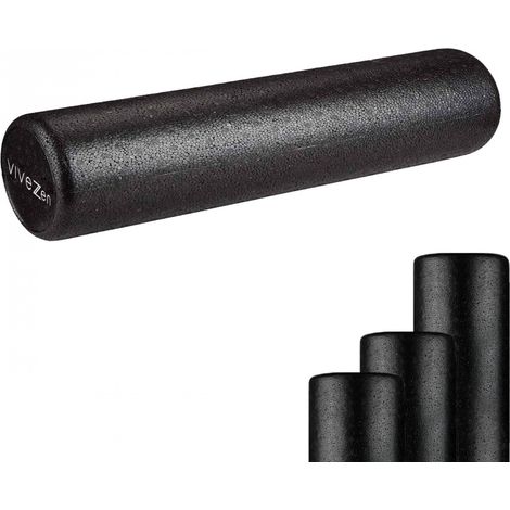Rouleau de yoga, fitness en mousse EPP haute densité - 60 x 15 cm - Noir - Vivezen
