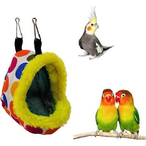 Nid douillet suspendu en forme de hamac pour perroquet, perruche, calopsitte, conure, amazone, inséparable, pinson, canari, hamster, rat, gerbille, chinchilla, etc. (1/5)