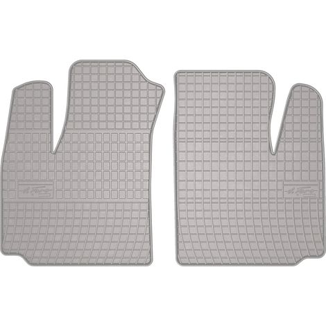 Alfombrillas de goma para coche: Fiat Doblo I de 2 plazas (2000-2009) - color gris a juego.