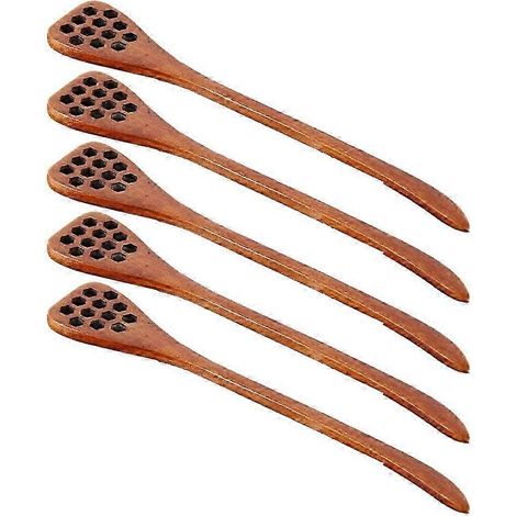 Cuillère à mélanger en bois H-Oney Spoon Honeycomb, cuillère à miel, cuillère à mélanger, mélangeur à main AA (1/5)