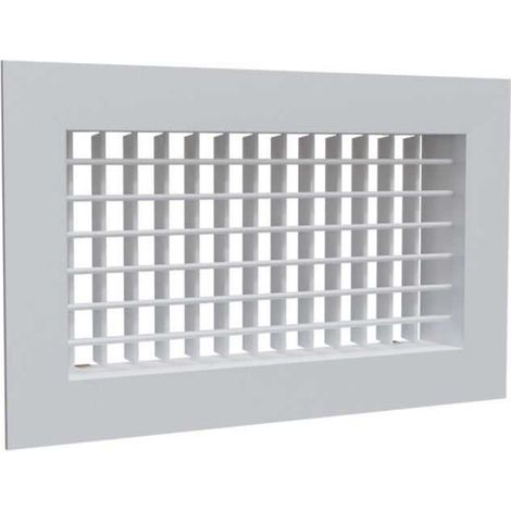 Grille de soufflage double déflexion - 300 x 150 mm - Aluminium blanc mat - GDC300X150 - Baillindustrie