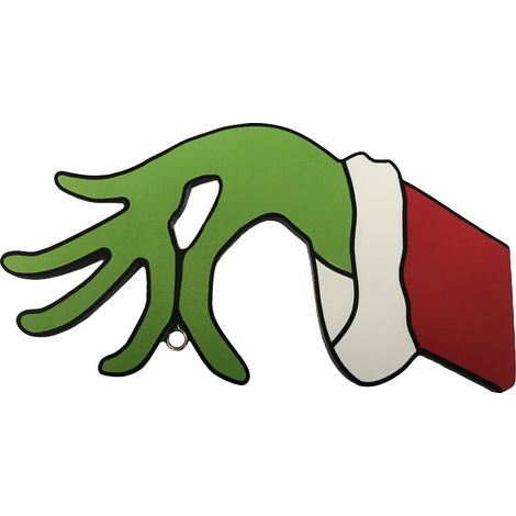 Décoration Père Noël Voleur en PVC, Ornement Noël Amusant et Original, Autocollant Silhouette Main pour Fenêtre Cheminée Mur (1/3)