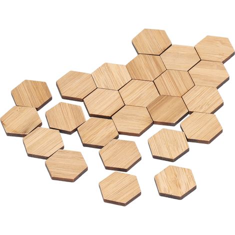 24 pièces de revêtement de sol miniature en bambou hexagonal réaliste pour maison de poupée (1/5)