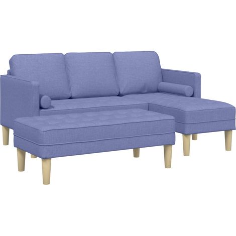 vidaXL Juego de Sofá 2 uds. Azul jeans Poliéster (1/2)
