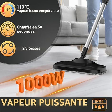 Steam Cleaner, Steam Mop with Hand Cleaner, Heating, Pressure 1000W, for Floors, Tiles, Windows, Kitchen, Bathroom (1/2)