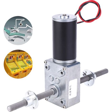 Moteur Réducteur à Vis sans Fin 200:1, Flange et Arbre Coaxial M8, Moteur 2480 pour Applications Droite/Gauche (1/4)