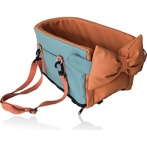Lit de voiture imperméable en cuir pour animaux de compagnie, sac de transport pour animaux, console centrale, petit siège auto mignon pour animaux de compagnie (1/5)