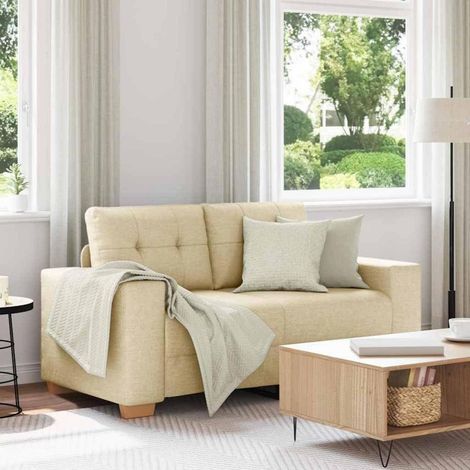 Modernes Sofa 120 cm Stoff Creme mit Multiplex-Armlehnen (1/5)